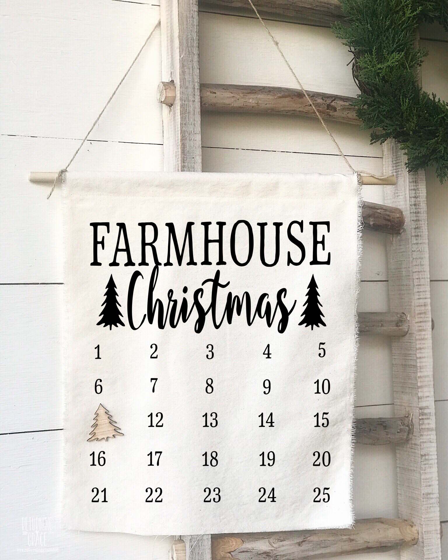 Farmhouse Christmas Countdown Calendar - Returning Grace Designs