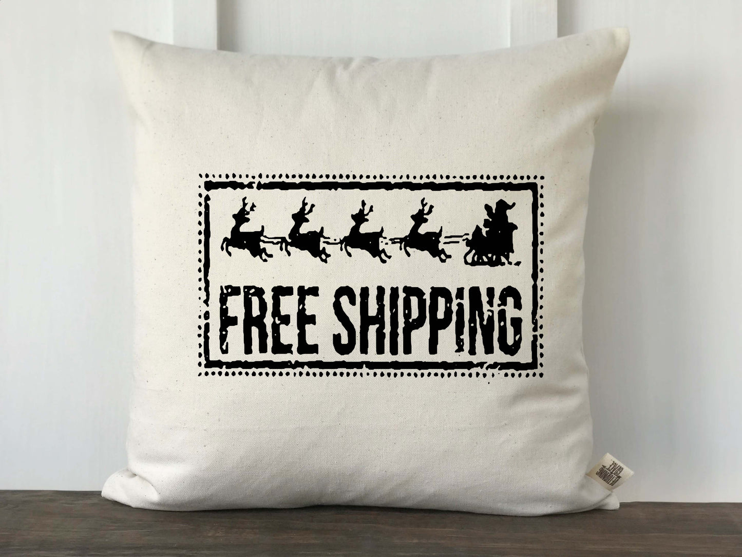 Christmas Sleigh Free Shipping Vintage Graphic Pillow Cover - Returning Grace Designs