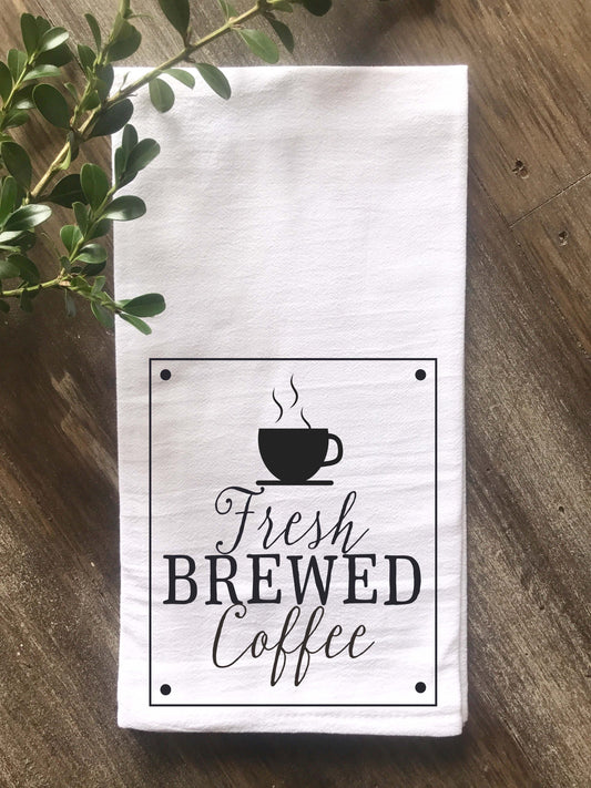 Fresh Brewed Coffee Flour Sack Tea Towel - Returning Grace Designs
