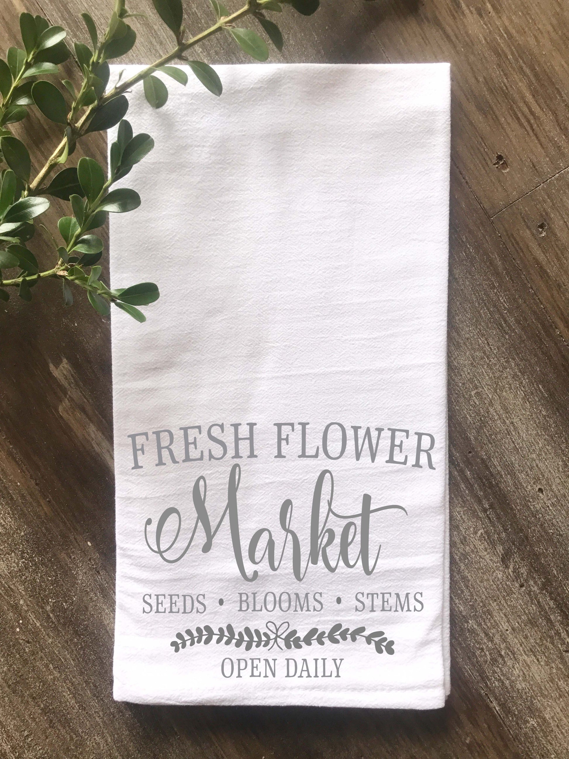 Fresh Flower Market Flour Sack Tea Towel - Returning Grace Designs