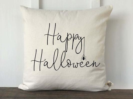 Happy Halloween with Spider Pillow Cover