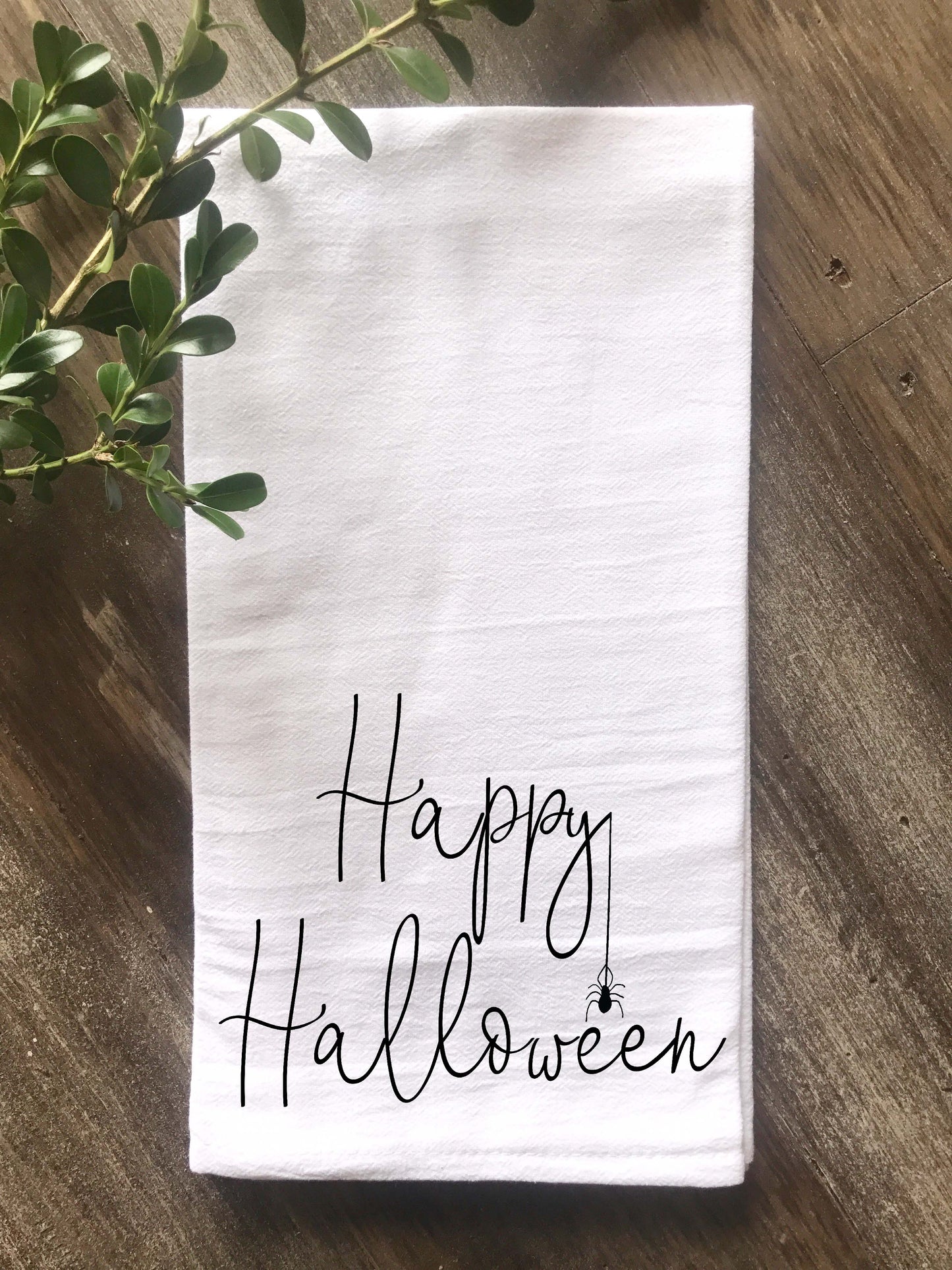 Happy Halloween with Spider Tea Towel