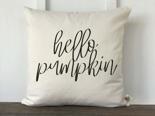 Hello Pumpkin Script Pillow Cover