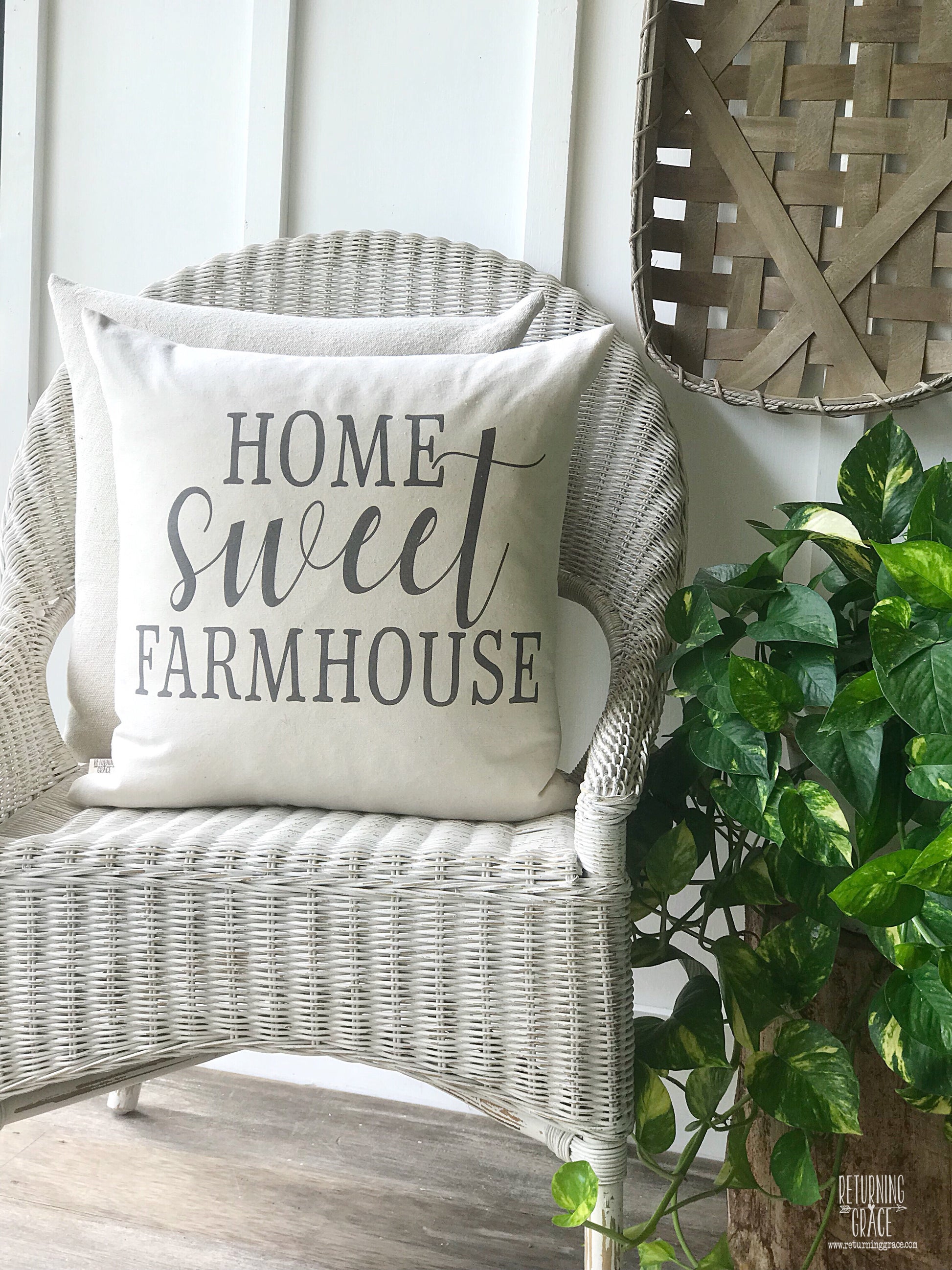 Home Sweet Farmhouse Pillow Cover - Returning Grace Designs
