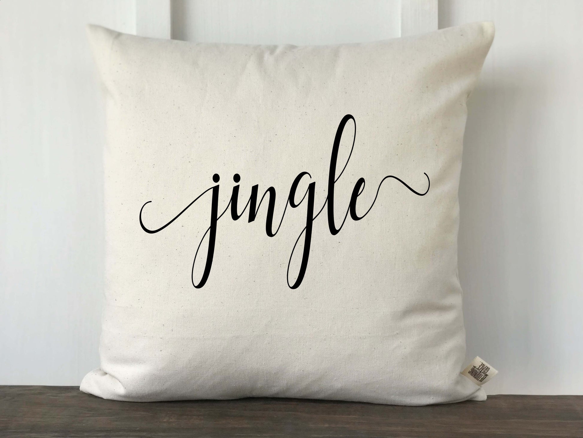 Jingle Script Christmas Pillow Cover - Returning Grace Designs