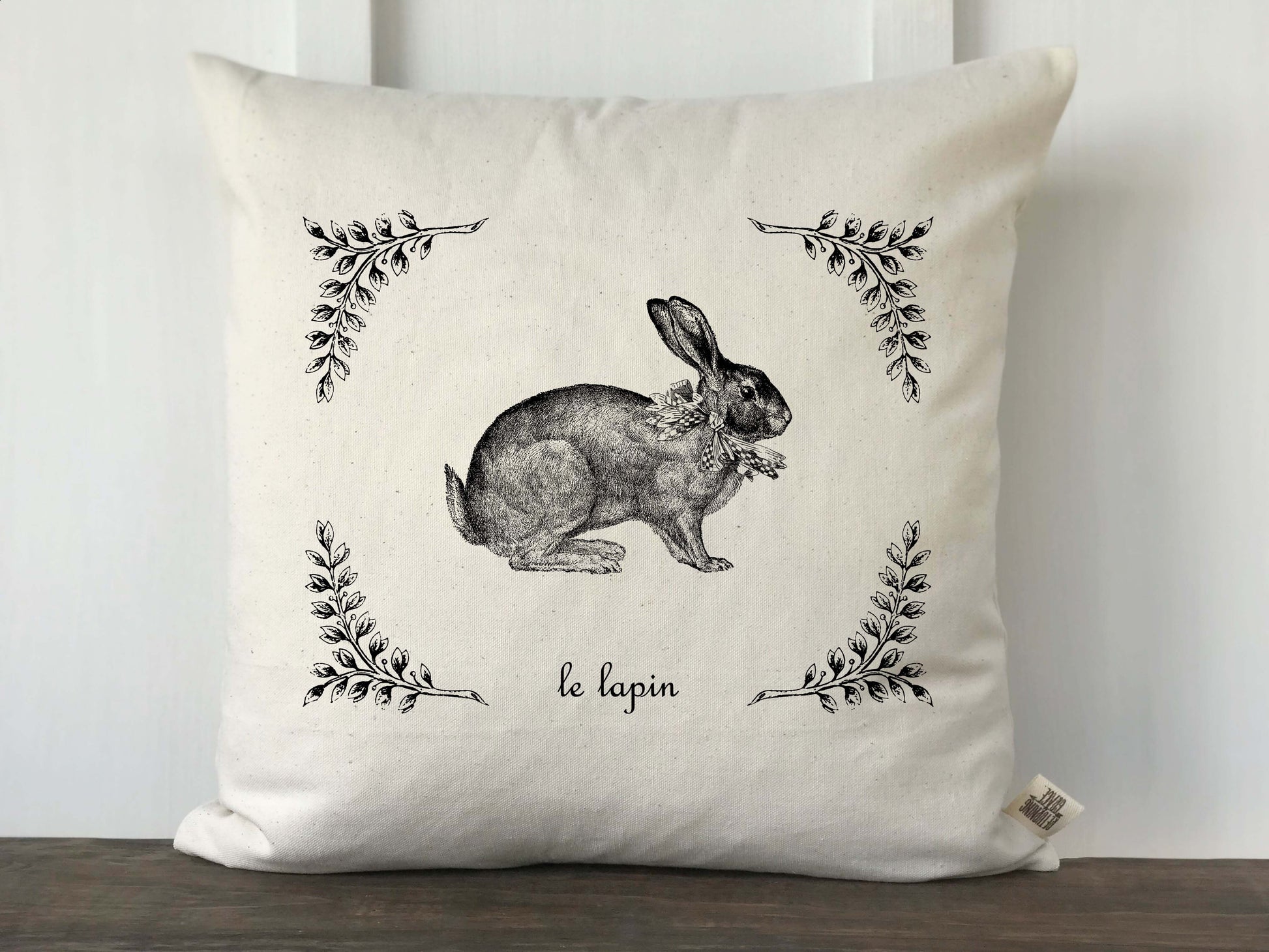 Le Lapin French Easter Bunny Pillow Cover - Returning Grace Designs
