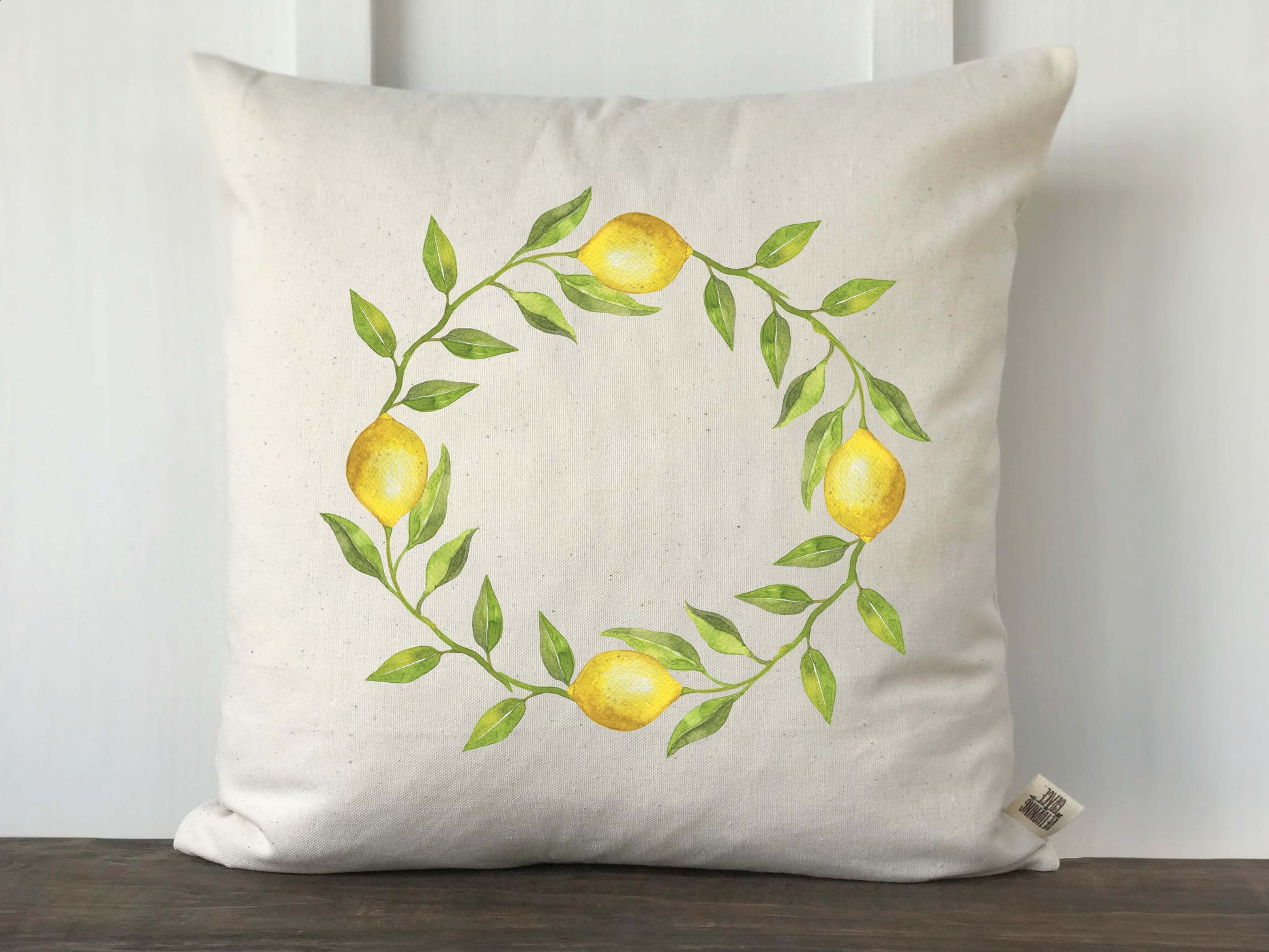 Lemon Wreath Pillow Cover - Returning Grace Designs