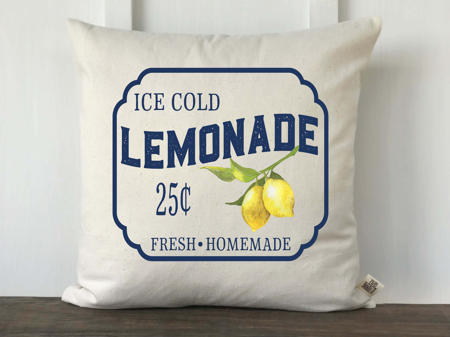 Lemonade Sign Vintage Lemon Pillow Cover - Returning Grace Designs
