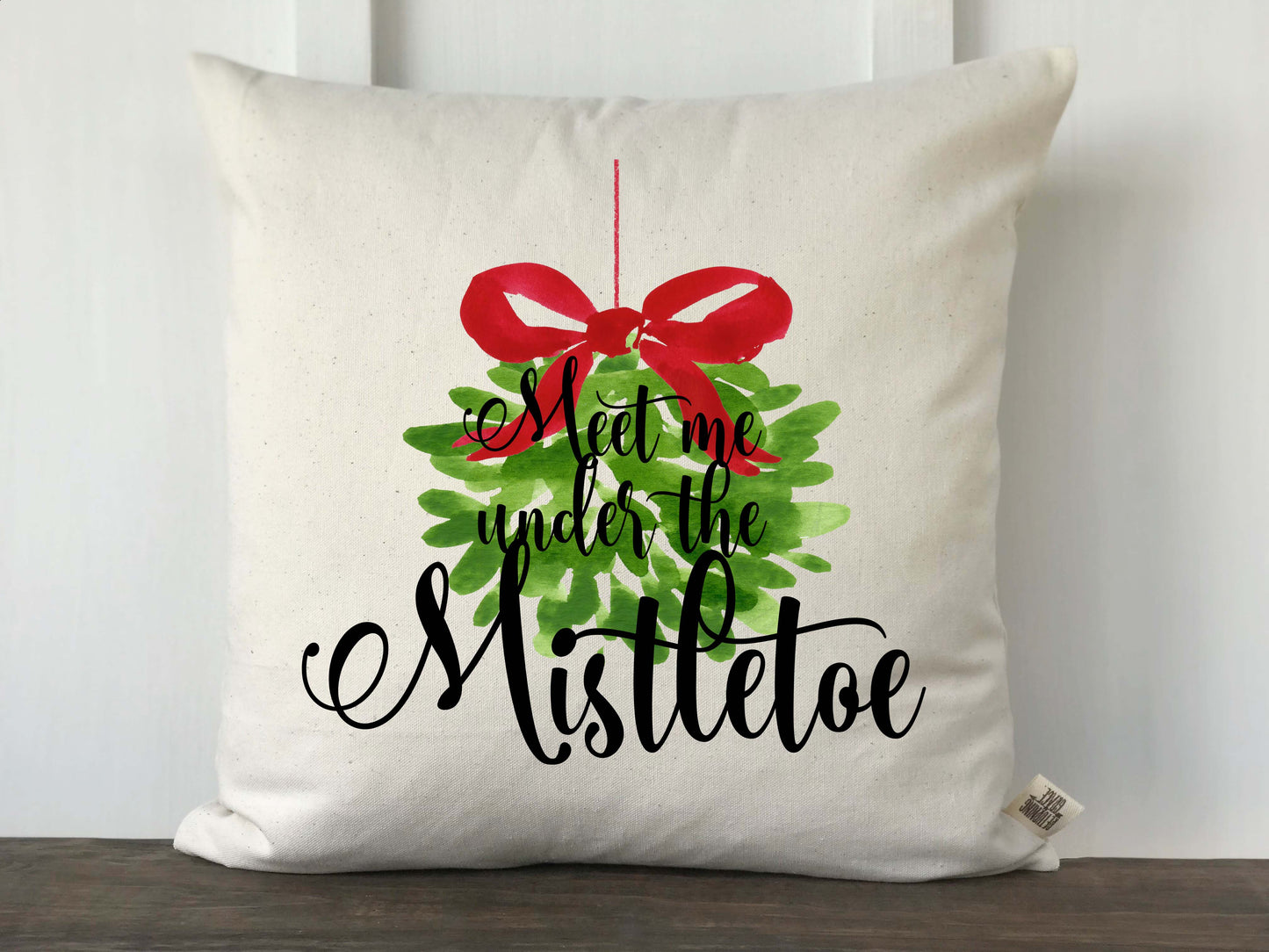 Meet Me Under The Mistletoe Christmas Pillow Cover - Returning Grace Designs