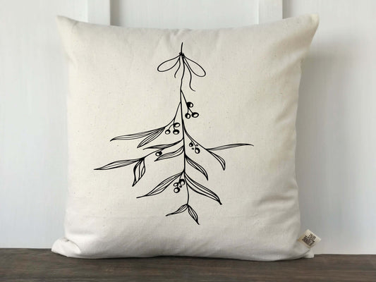 Hand drawn Mistletoe Pillow Cover - Returning Grace Designs