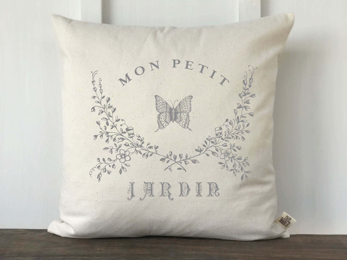 French Farmhouse Mon Petit Jardin Butterfly Pillow Cover - Returning Grace Designs