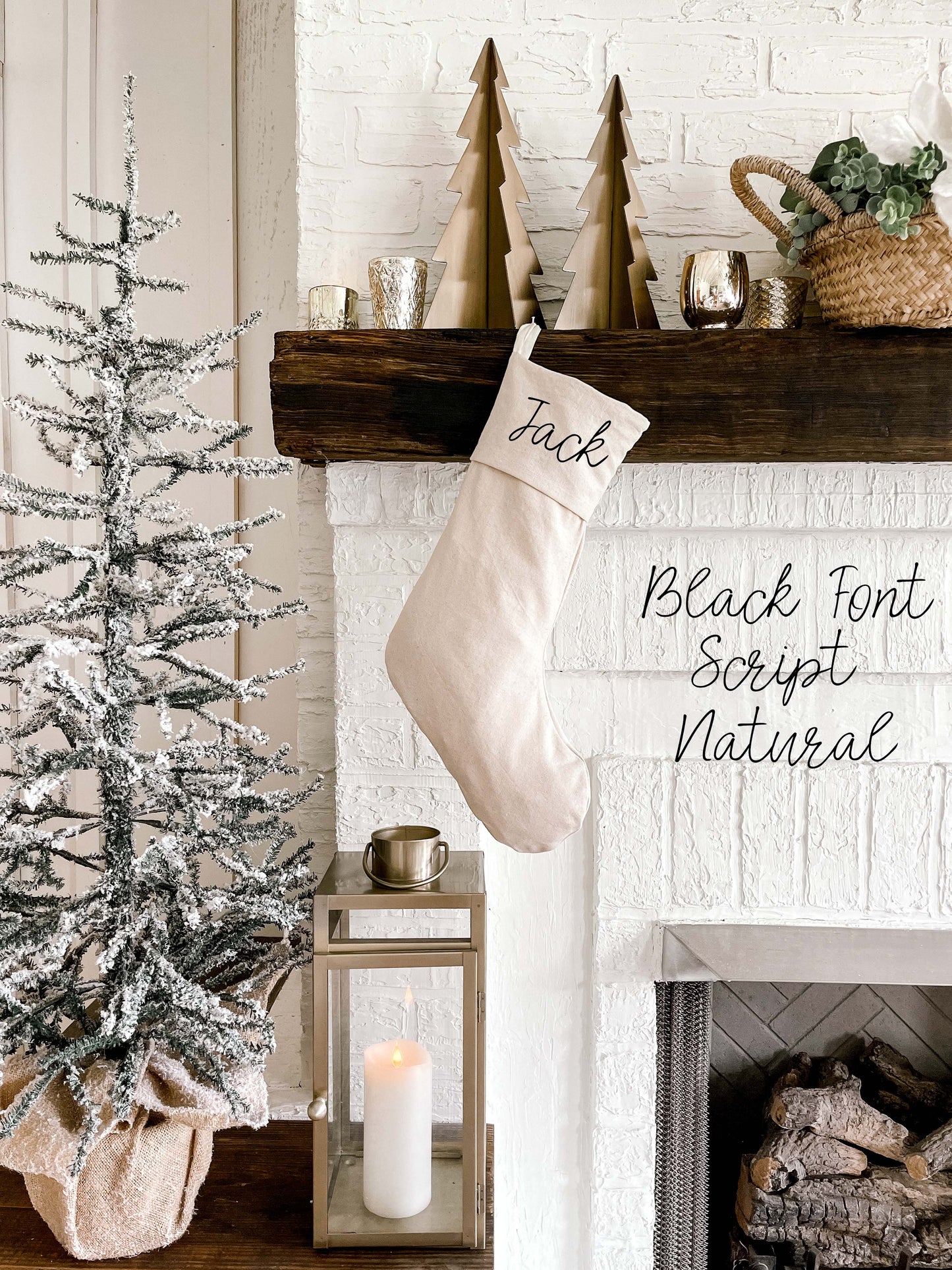 Christmas Stocking - Natural/Ivory