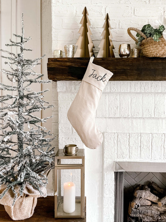 Christmas Stocking - Natural/Ivory