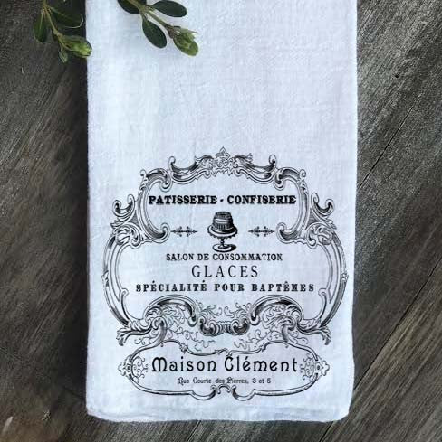 Patisserie Confiserie French Farmhouse Flour Sack Tea Towel - Returning Grace Designs