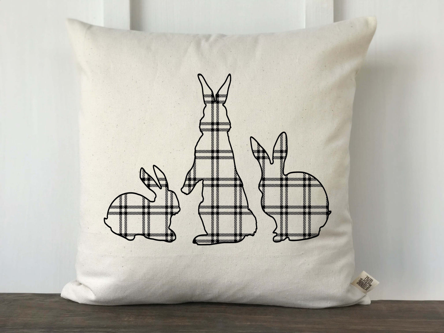 Plaid Rabbit Pillow Cover - Returning Grace Designs