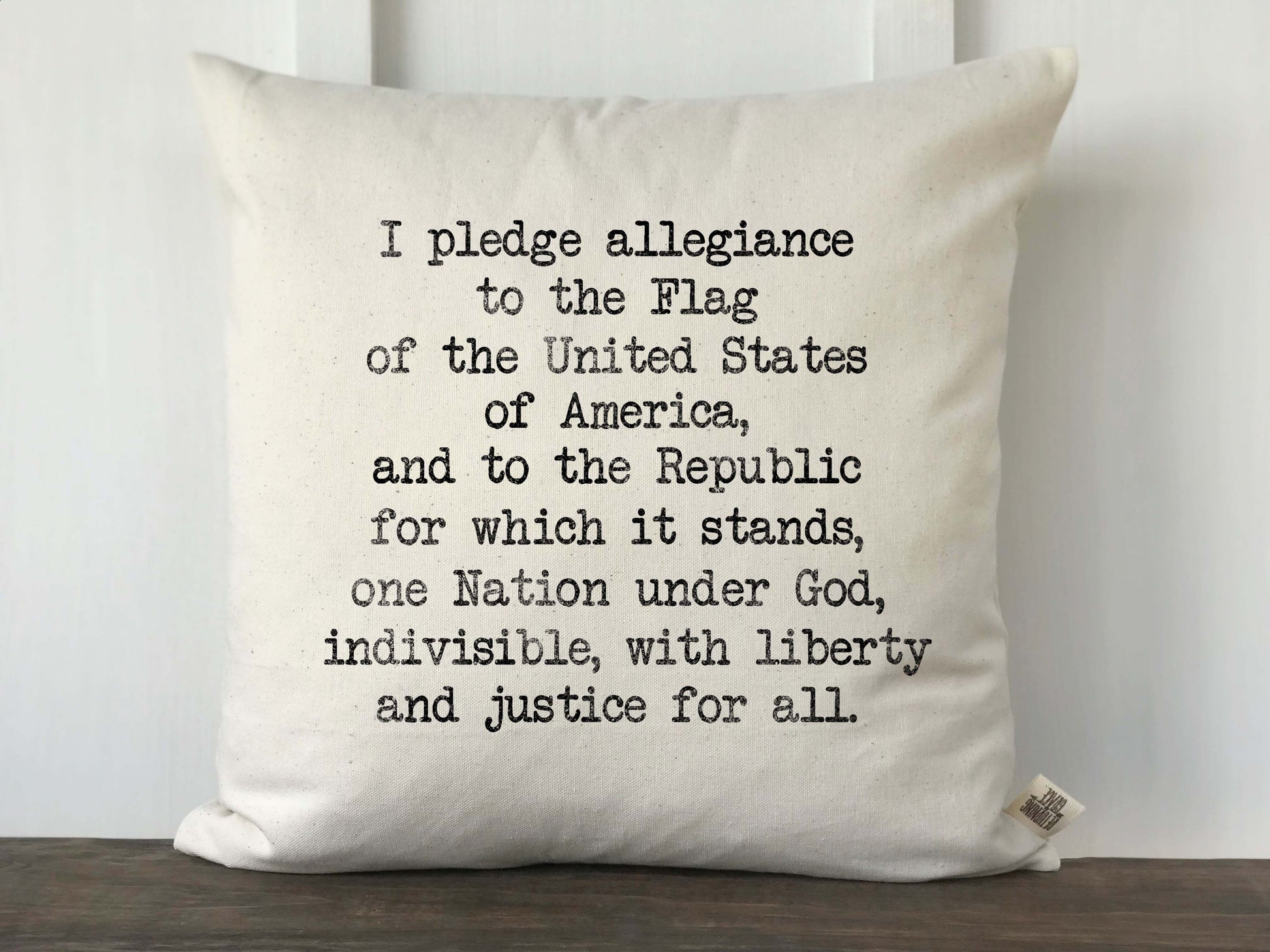 Pledge of Allegiance Typewriter Pillow Cover - Returning Grace Designs