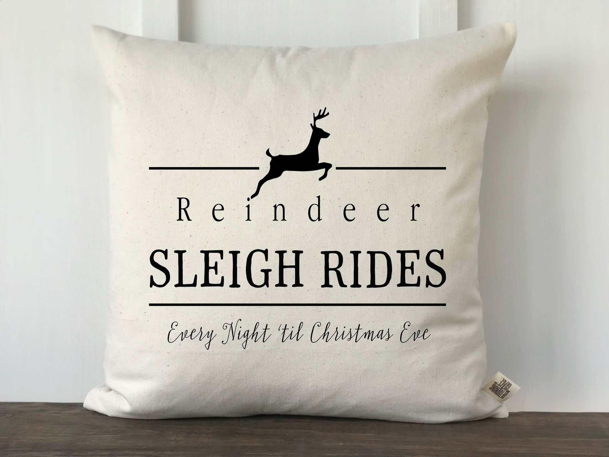 Reindeer Sleigh Rides Christmas Pillow Cover - Returning Grace Designs