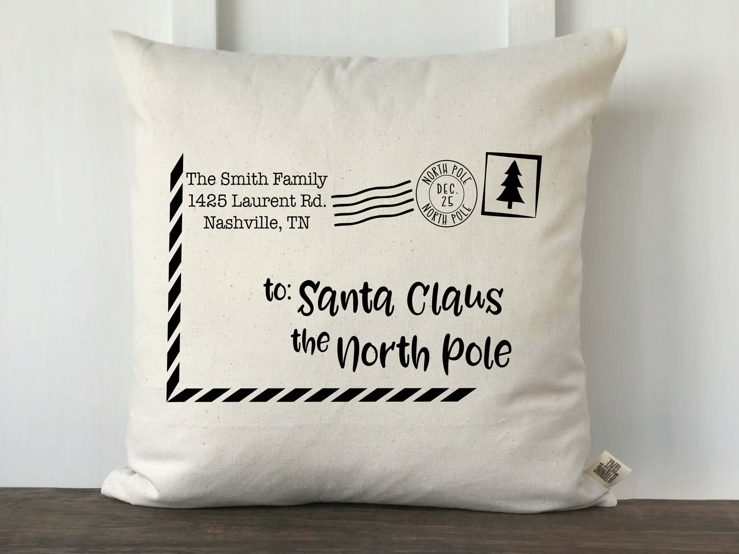 Santa Letter Personalized Farmhouse Pillow Cover - Returning Grace Designs
