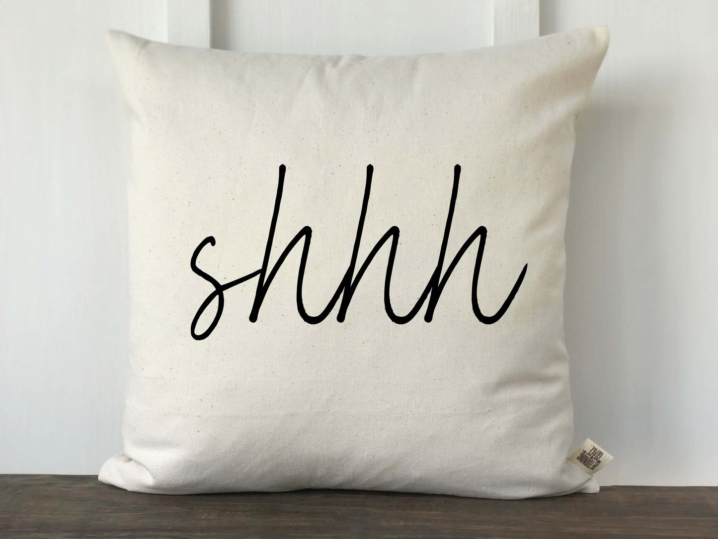 Shhh Script Nursery Pillow Cover - Returning Grace Designs