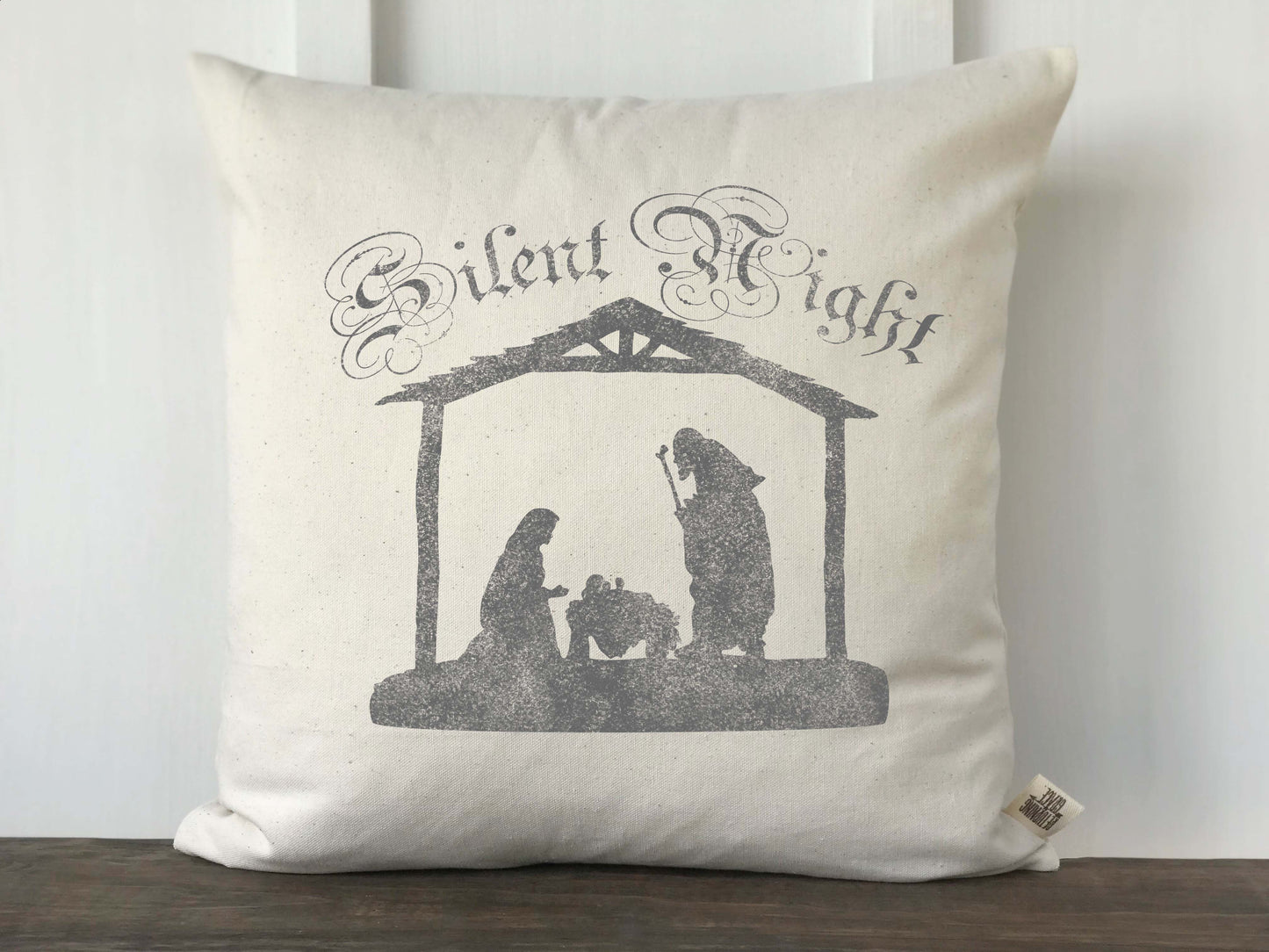 Silent Night Nativity Scene Christmas Pillow Cover - Returning Grace Designs