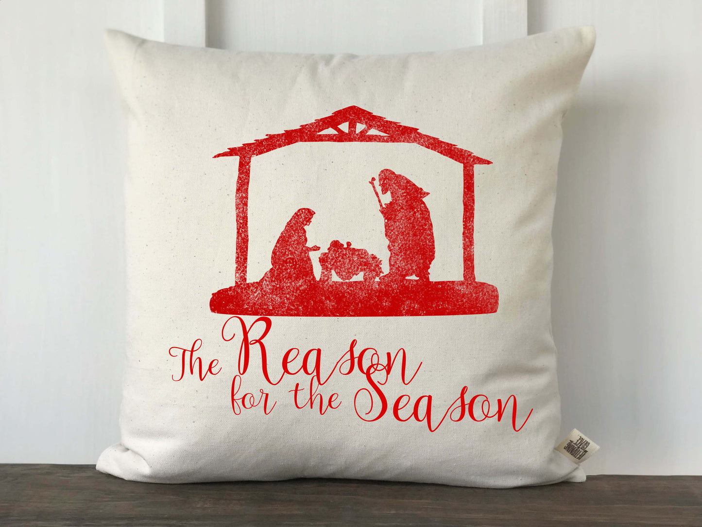 The Reason for the Season Nativity Scene Pillow Cover - Returning Grace Designs