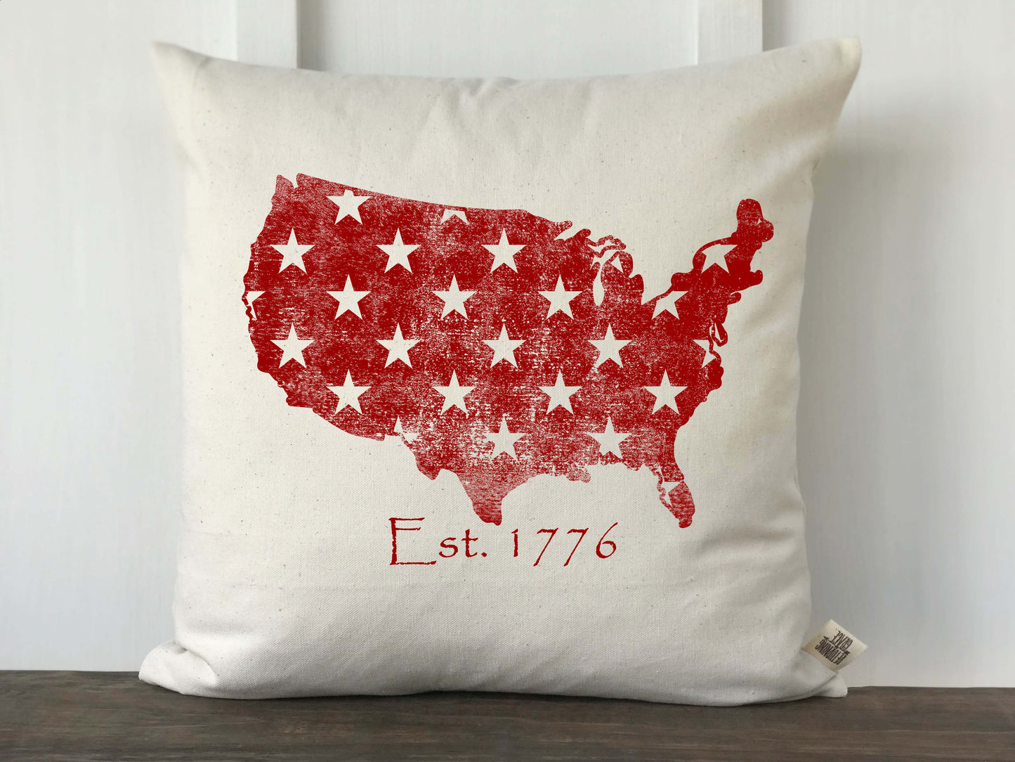 USA with Stars Distressed Pillow - Returning Grace Designs