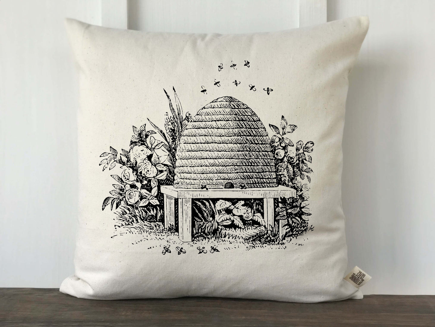Vintage Bee Skep Pillow Cover - Returning Grace Designs