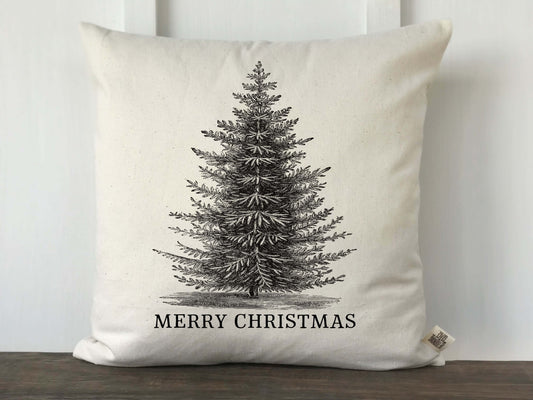 Vintage Christmas Tree Merry Christmas Pillow Cover - Returning Grace Designs
