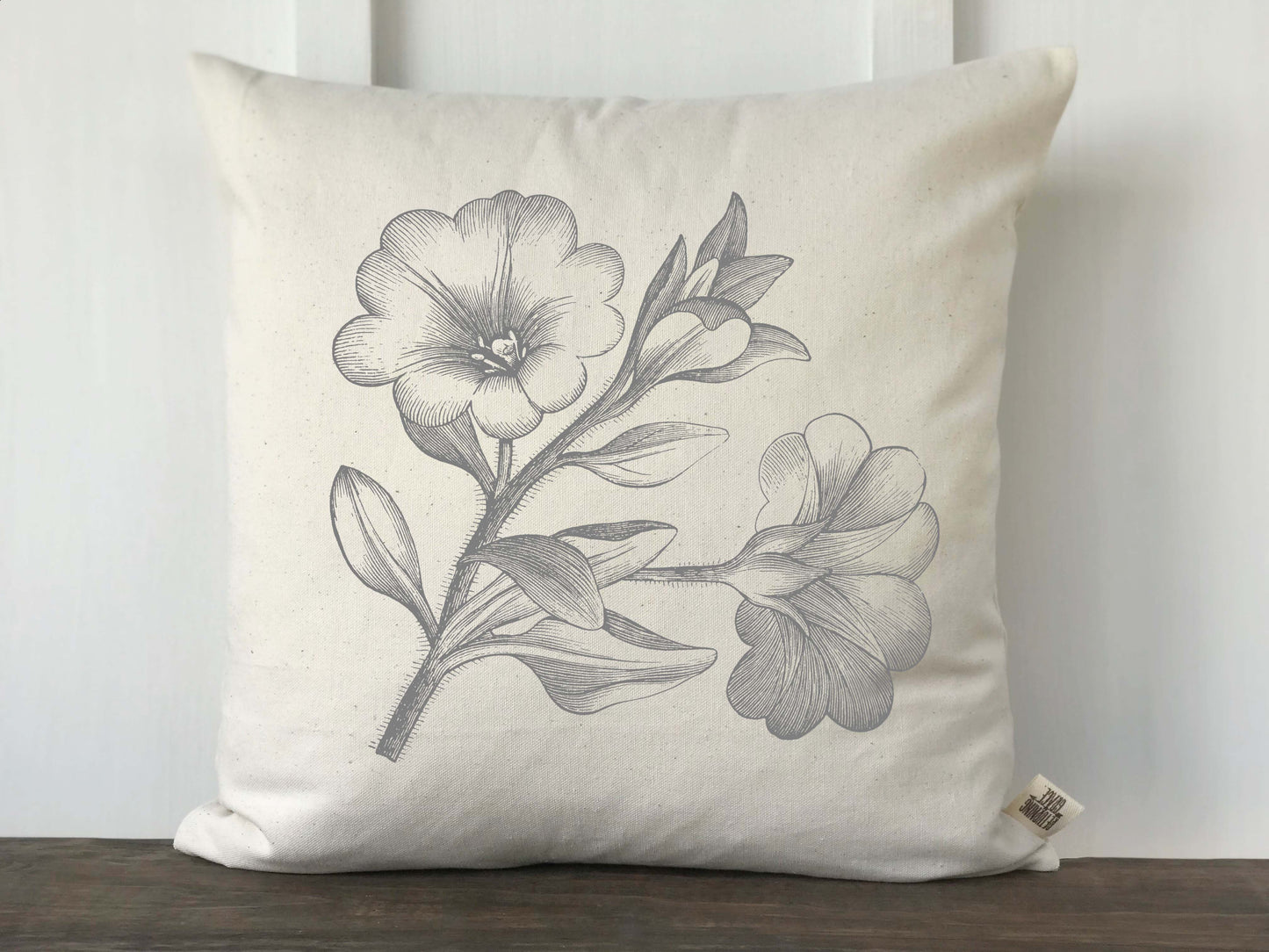Vintage Floral Illustration Pillow Cover - Returning Grace Designs