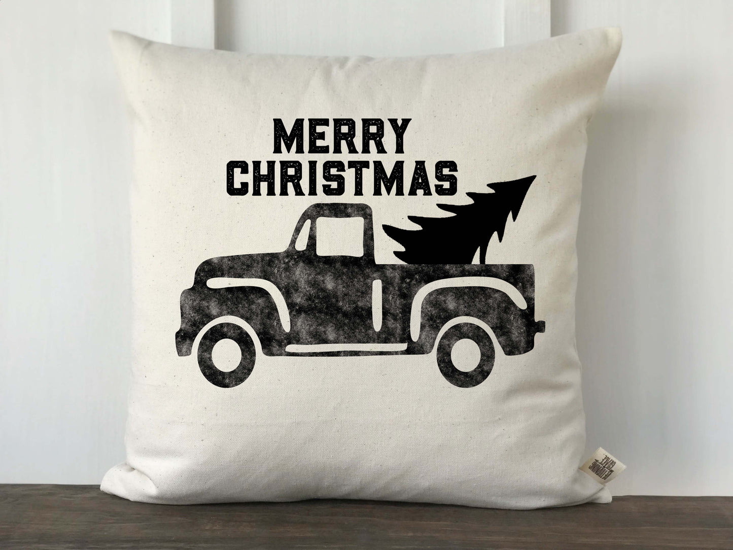 Merry Christmas Vintage Truck Pillow Cover - Returning Grace Designs