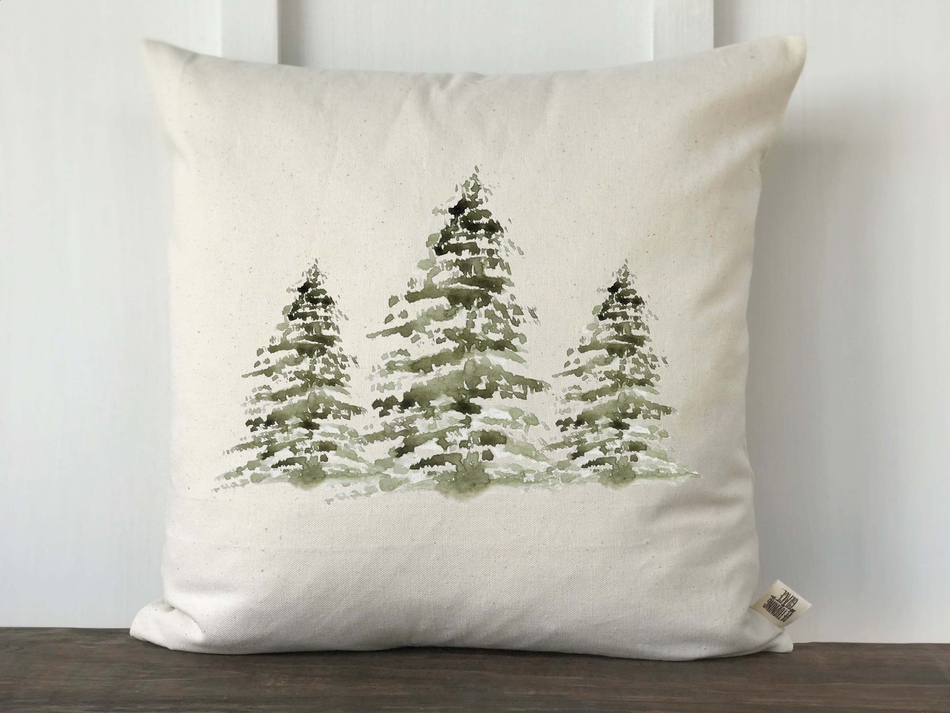 Watercolor 3 Christmas Trees Pillow Cover - Returning Grace Designs