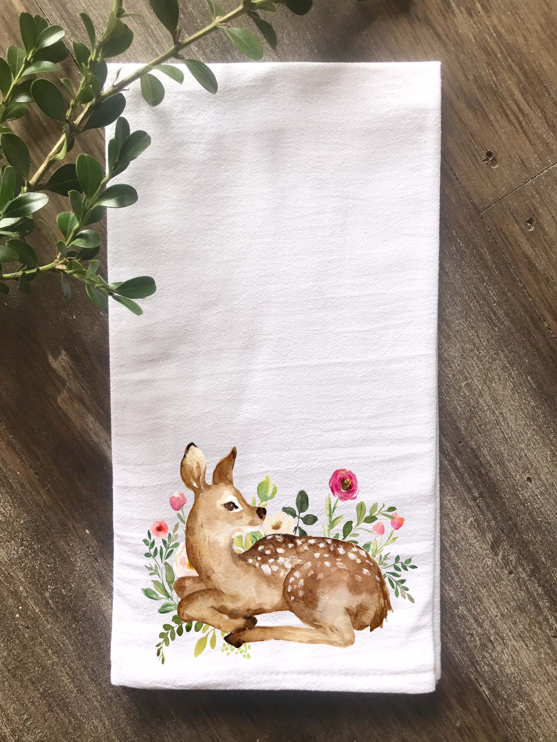 Watercolor Deer Flour Sack Towel - Returning Grace Designs