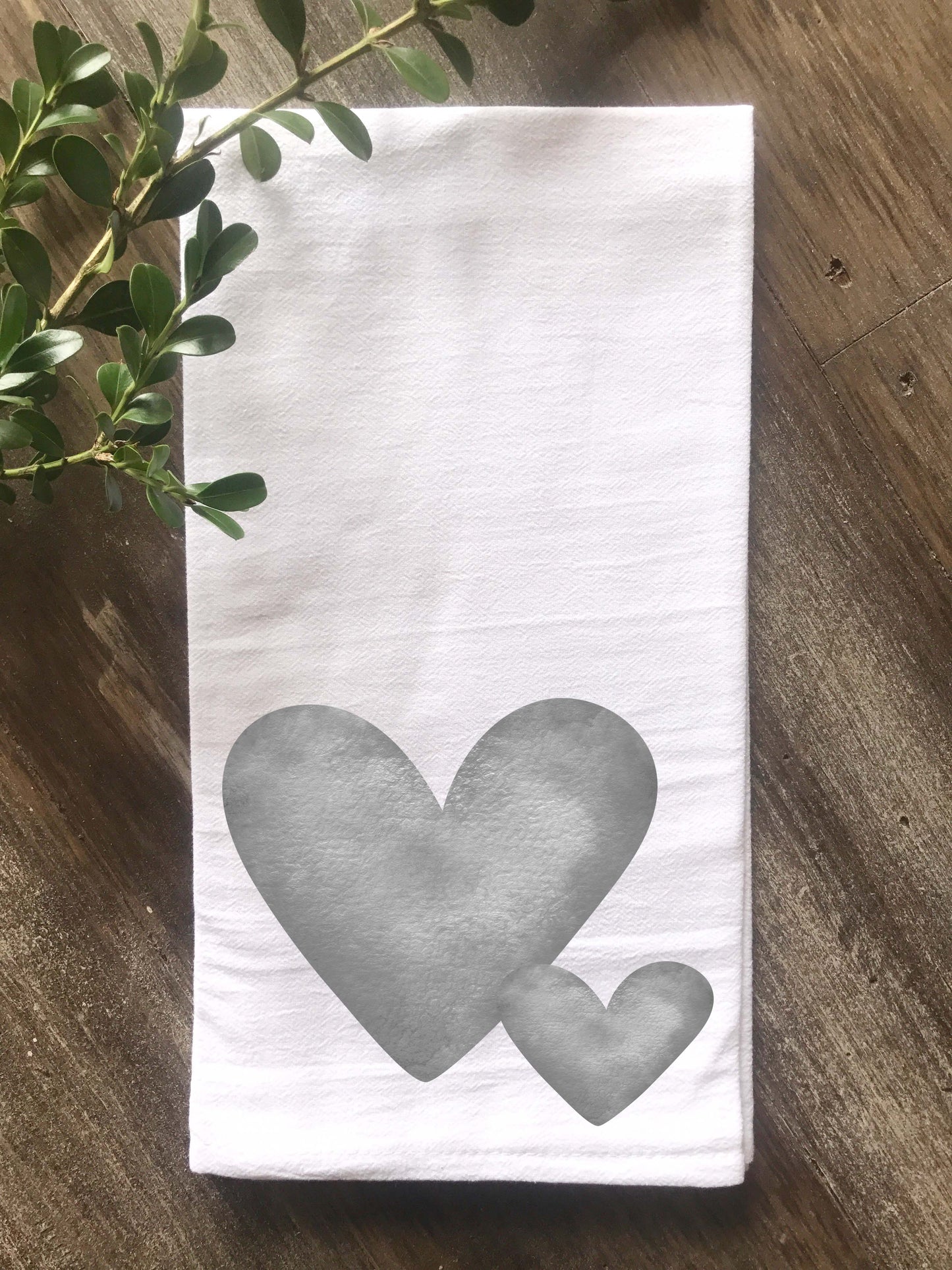 Watercolor Hearts Flour Sack Tea Towel - Returning Grace Designs