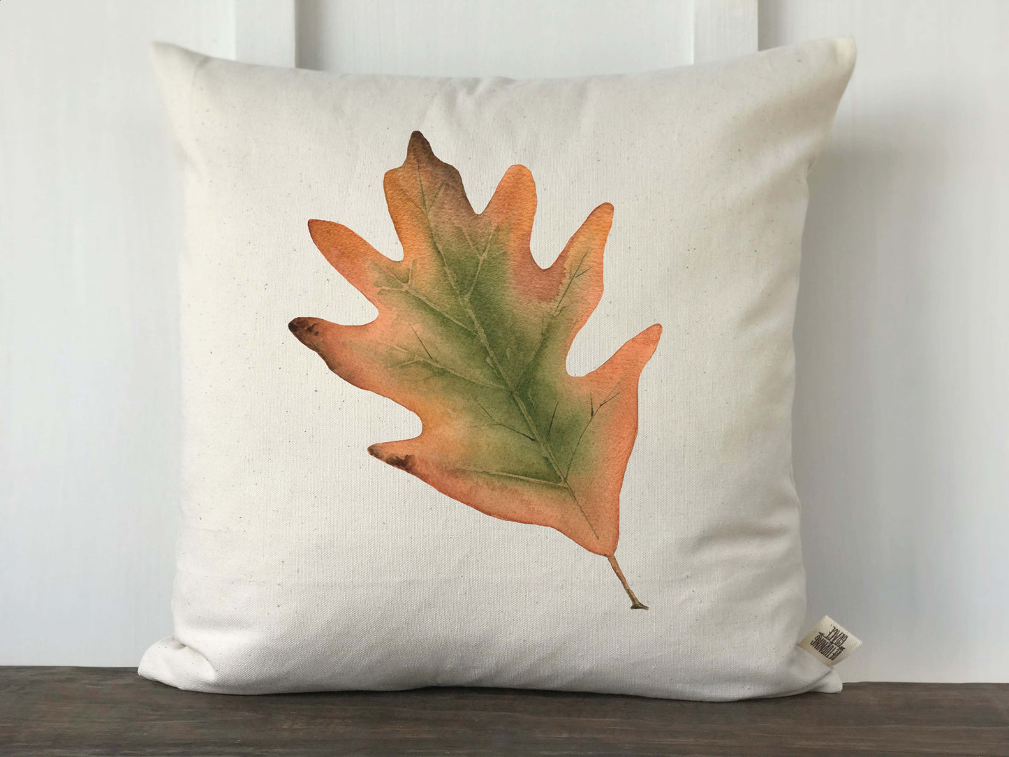 Fall Watercolor Oak Leaf Pillow Cover - Returning Grace Designs
