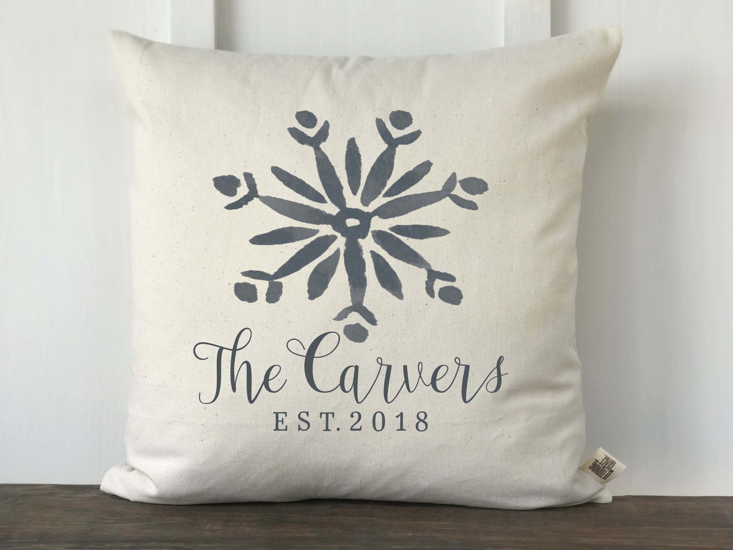 Watercolor Snowflake Personalized Pillow Cover - Returning Grace Designs