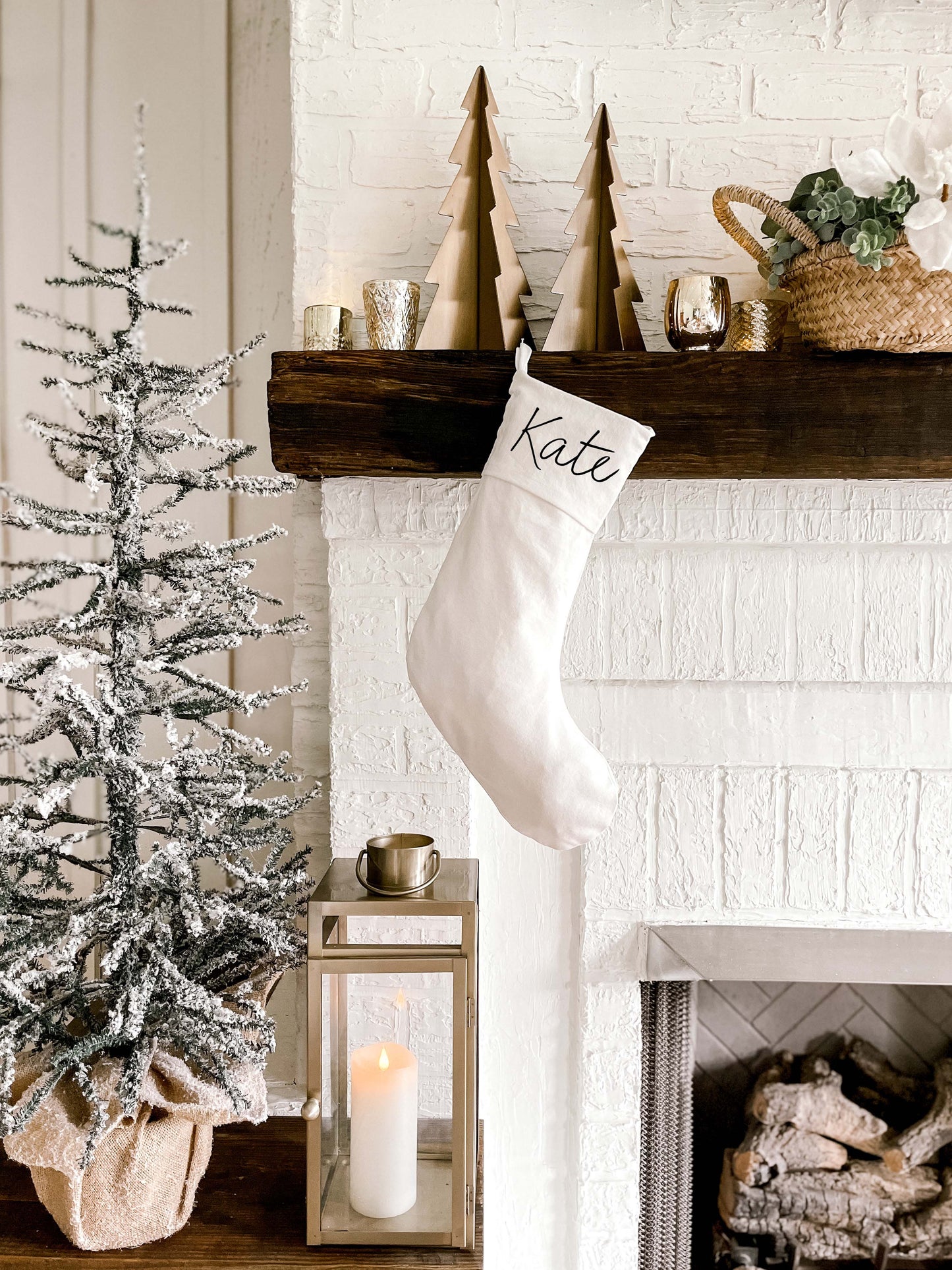 Christmas Stocking - White Cotton