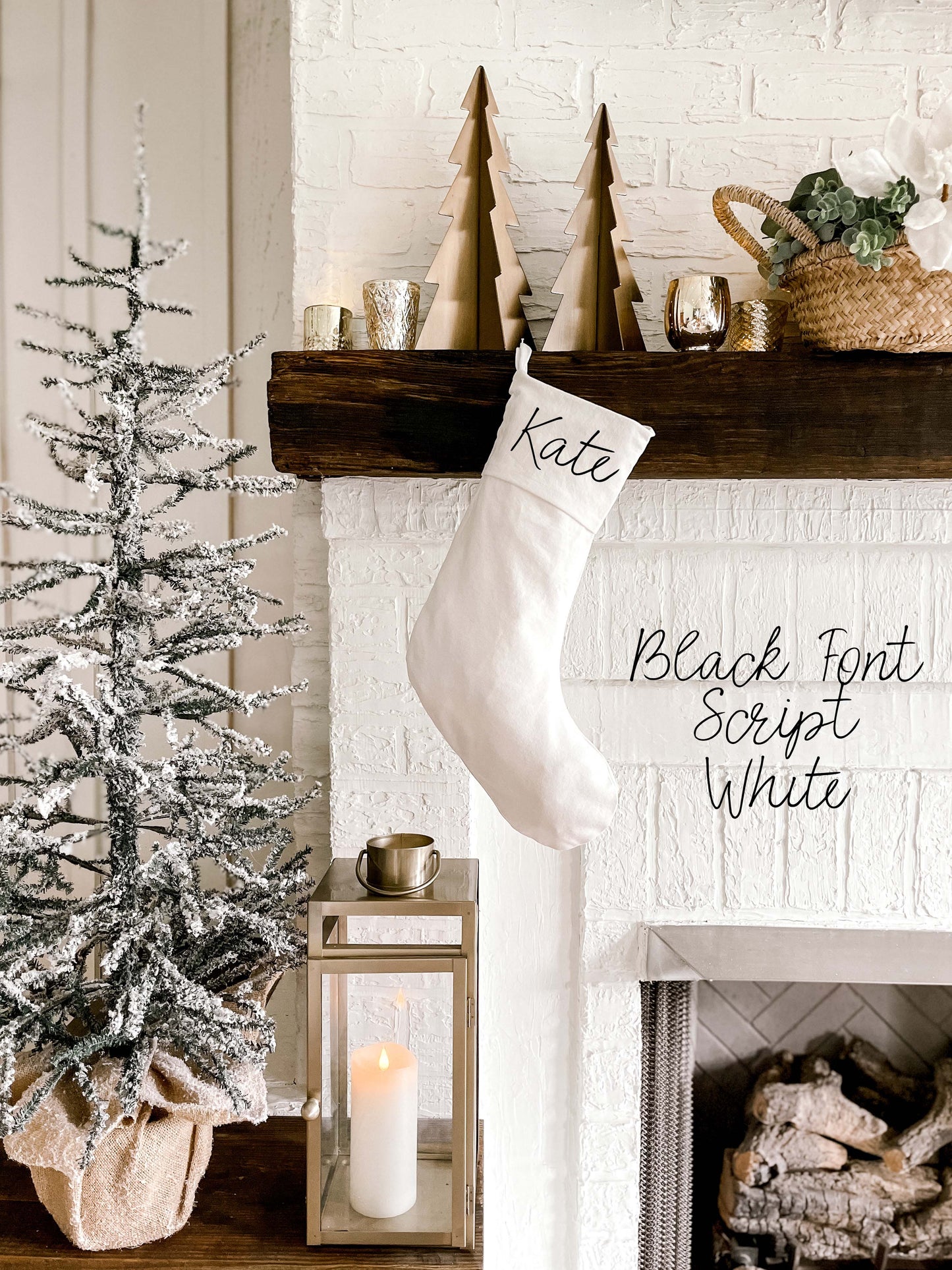Christmas Stocking - White Cotton