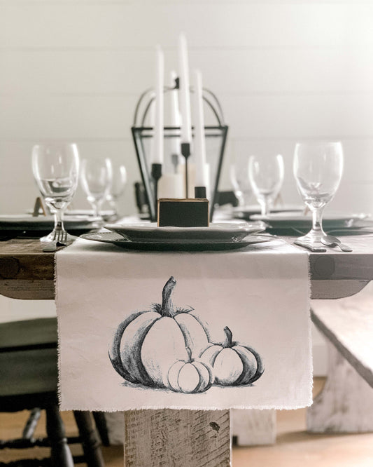 Original Art Pumpkins Table Runner