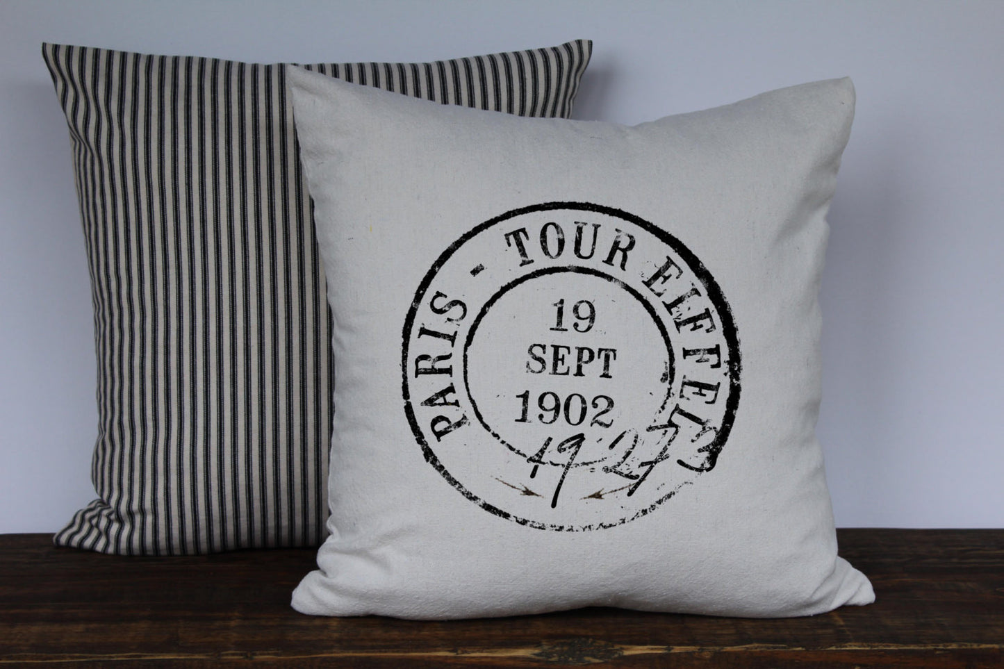 Paris Postmark Pillow Cover - 6 Styles Available - Returning Grace Designs