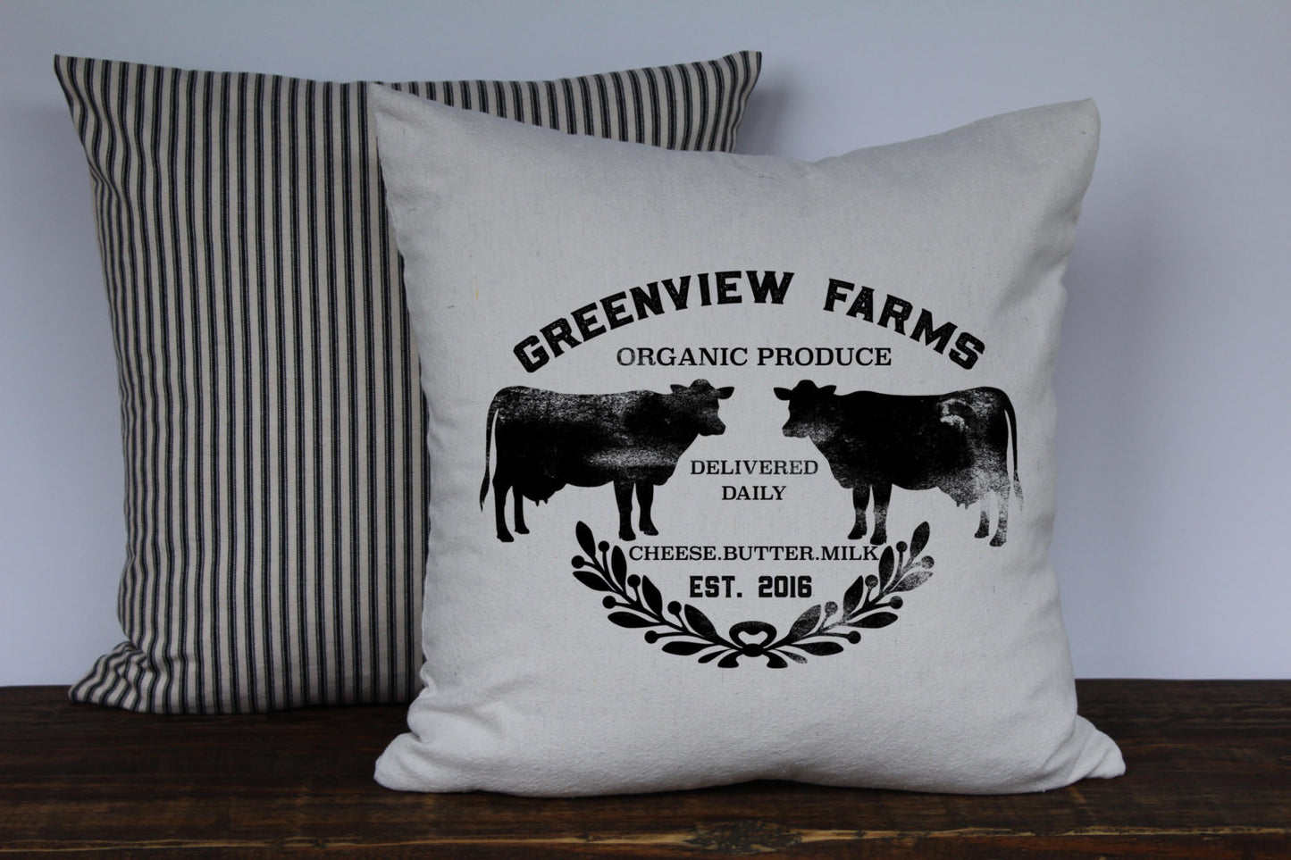 Farmhouse Personalized Last Name/Farm Pillow Cover - Returning Grace Designs